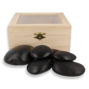 Hotstone massageset XL in houten kistje