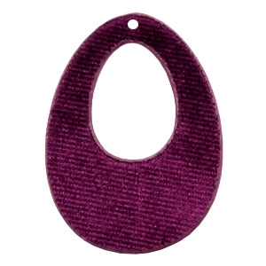 Velvet hanger druppel 50 x 36 mm Aubergine purple