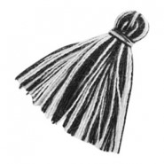 Kwastje / tassel 15 to 20 mm zwart / wit