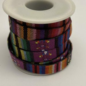 Aztec band. 1 meter x 10 mm. Paars / blauw