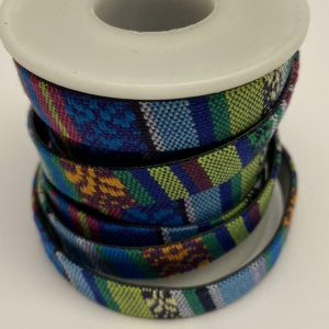 Aztec band 1 meter x 10 mm. Groen / blauw