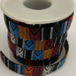 Aztec band 1 meter x 10 mm. Bruin / oranje