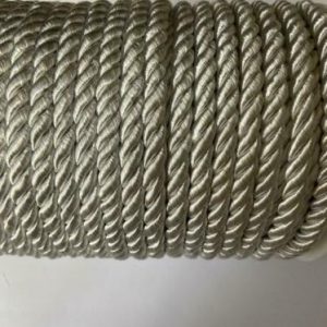 Koord 6 mm dikte. 5 meter. Polyester / katoen. Zilver