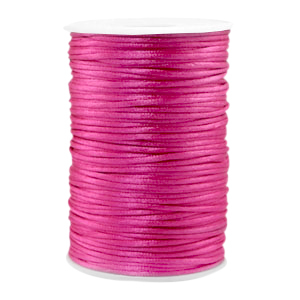 Satijnkoord , satijn draad 2,5 mm dik 10 meter lang. Fuchsia roze.