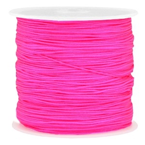 Macrame satijnkoord 0.8 mm roze. Per meter