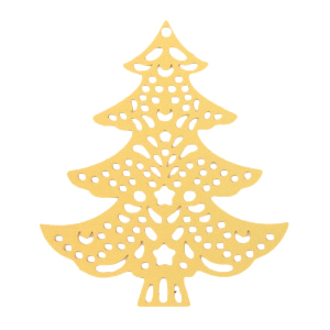 Filigraan kerstboom goud kleur 40 x 34 mm