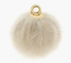 Pompom faux fur creme wit 16 mm