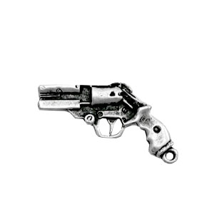 Bedel / hanger revolver 52 x 30 mm. Donker zilver.