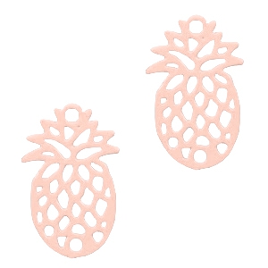 Bedel bohemian ananas rosé goudkleurig. 19 x 12 mm.