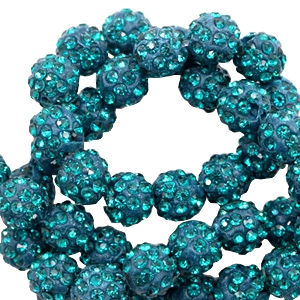 strass kraal 10 mm Teal blue