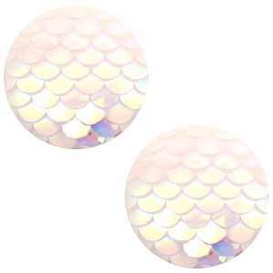 Cabochon 20 mm mermaid white holographic