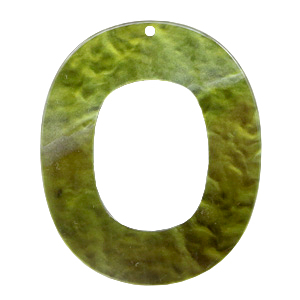 Resin hanger ovaal 48 x 40 mm. Olive green.