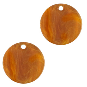 Resin hanger rond 12 mm. Golden brown