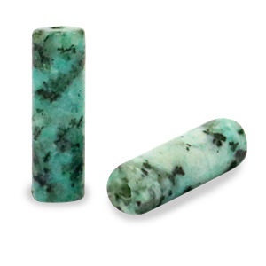 Natuursteen kraal tube turquoise green 13 x 4 mm.