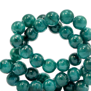 Kraal natuursteen jade 4 mm rond. Ultramarine green.