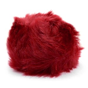 Pompom faux fur hanger 8 cm. Burgundy red.