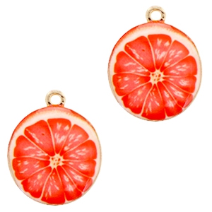 Bedel / hanger grapefruit 21mm. Goudkleurig.