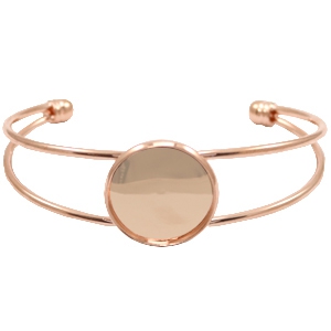 Armband 60 mm voor cabochon 20 mm Roségold.