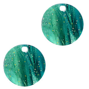 Hanger resin rond 12 mm. Ocean green.