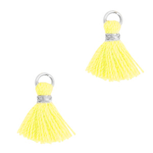 Kwastje 10 mm Sunshine yellow / silver