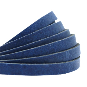 Leer plat DQ kwaliteit 5 mm. 20 cm. Dark blue.