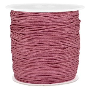 Macramé draad 1 mm Licht aubergine rood. Per meter