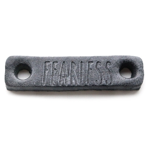 Tussenstuk DQ leer “fearless” 40 x 10 mm. Antraciet zwart