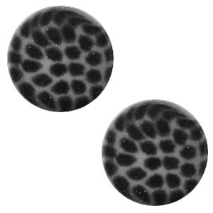 Cabochon polaris 12 mm plat Leopard silver night