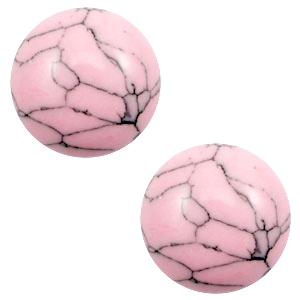 Cabochon 12 mm stone look rose / black