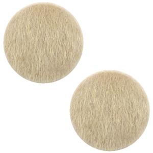 Cabochon 20 mm faux fur light brown