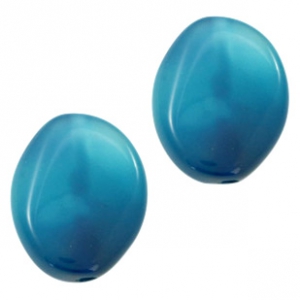 Kraal half edelsteen ovaal 20 x 15 mm Aegean blue opal