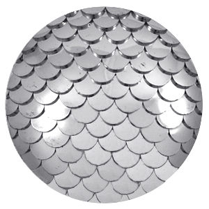 Cabochon 35 mm Mermaid metallic silver