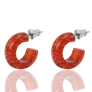 Oorbellen creolen 18 mm polaris elements glitter Red