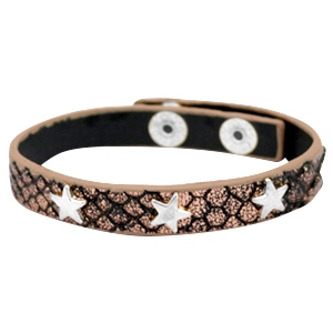 Armbandje studs silver star metallic black rose gold reptielen print