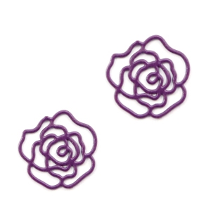 Hanger / tussenstuk bohemian rose 10 mm Aubergine purple