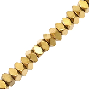 Hematite kralen facet disc 3 mm Gold