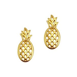 DQ bedel ananas 25 x 12 mm. Goudkleurig. Nikkelvrij.