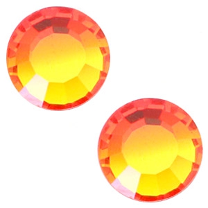 Swarovski elements SS 34 flat back 7 mm. Fire opal orange