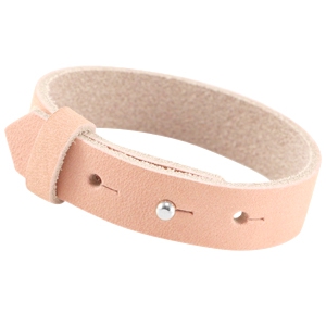 Cuoio armband nubuck leer 15 mm x 23 cm  Light coral pink