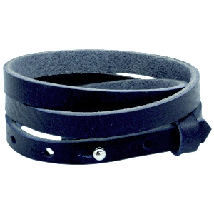 Cuoio armband leer tripple 8 mm x 60 cm. Deep blue