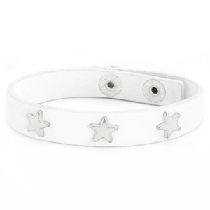 Armbandje met studs silver star white