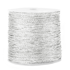 Macramé draad metallic 0.5 mm Silver. 90 meter op rol