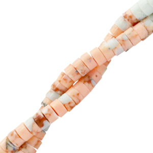 Kralen natuursteen disc 4 mm peach pink