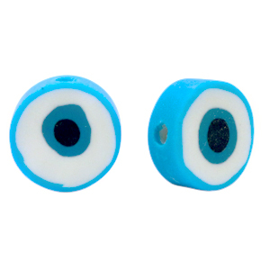 Kraal boze oog 10 mm light blue