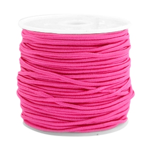 Gekleurd elastisch draad 1.5 mm Neon light fuchsia pink. Per meter