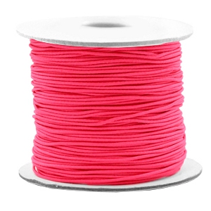 Gekleurd elastisch draad 0.8 mm. Fluor roze. Per meter