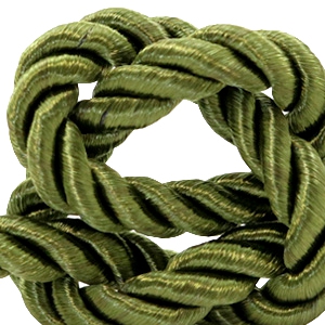 Trendy koord weave 10 mm. Olive green. Per rol 5 meter