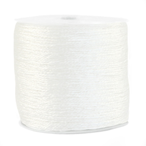 Macramé draad metallic 0.5 mm White. 90 meter per rol.