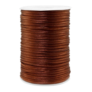 Satijn draad 2.5 mm dik. Brown. Per 10 meter