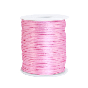 Satijnkoord 1.5 mm. Light pink. Per 10 meter